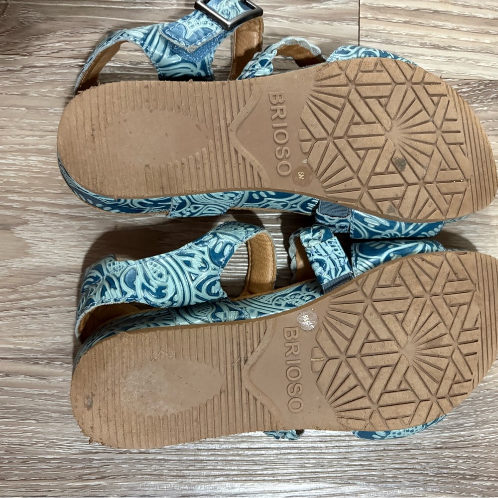 Blue Leather Braided Adjustable Strap Sandal By B… - image 7